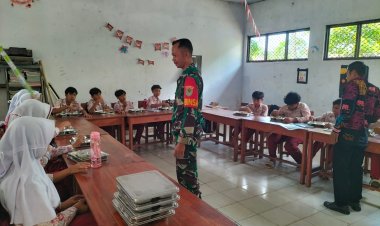 Pendampingan Program Makan Bergizi Gratis (MBG) oleh Babinsa Koramil 0105/Mandalawangi di Wilayah Kecamatan Mandalawangi