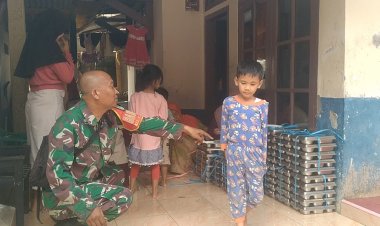 Babinsa Koramil 0101/Pandeglang Monitoring Pelaksanaan Program Makan Bergizi Gratis (MBG) di Posyandu Melati 07