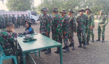 BABINSA KODIM 0601/PANDEGLANG LAKSANAKAN CEK KESEHATAN DAN LATIHAN HANMARS 10 KM SERTA SIMULASI PERTOLONGAN KORBAN BENCANA