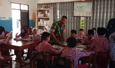 Pendampingan Program Makan Bergizi Gratis (MBG) oleh Babinsa Koramil 0105/Mandalawangi di Wilayah Kecamatan Mandalawangi