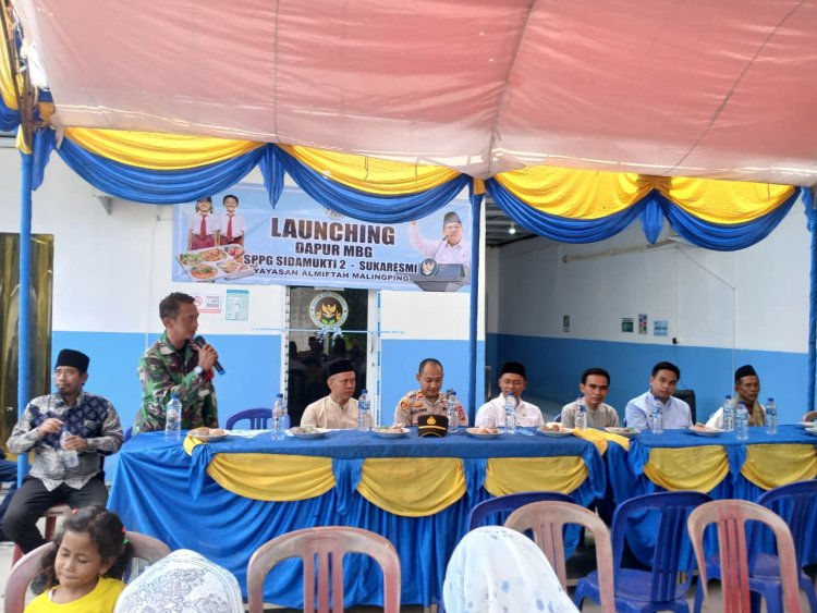 BABINSA KORAMIL 0117/PANIMBANG LAKSANAKAN KOMSOS PADA KEGIATAN LAUNCHING DAPUR MBG SPPG SIDAMUKTI