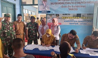 Babinsa Koramil 0116/Cikeusik Monitoring Kegiatan UPSK Bagi Penyandang Disabilitas di Kecamatan Cikeusik
