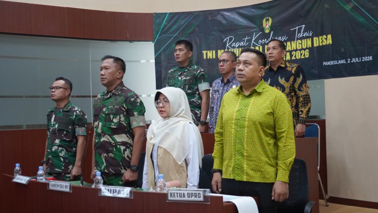 Kodim 0601/Pandeglang Ikuti Rapat Koordinasi Teknis TMMD Ke-129 TA 2026 Secara Virtual